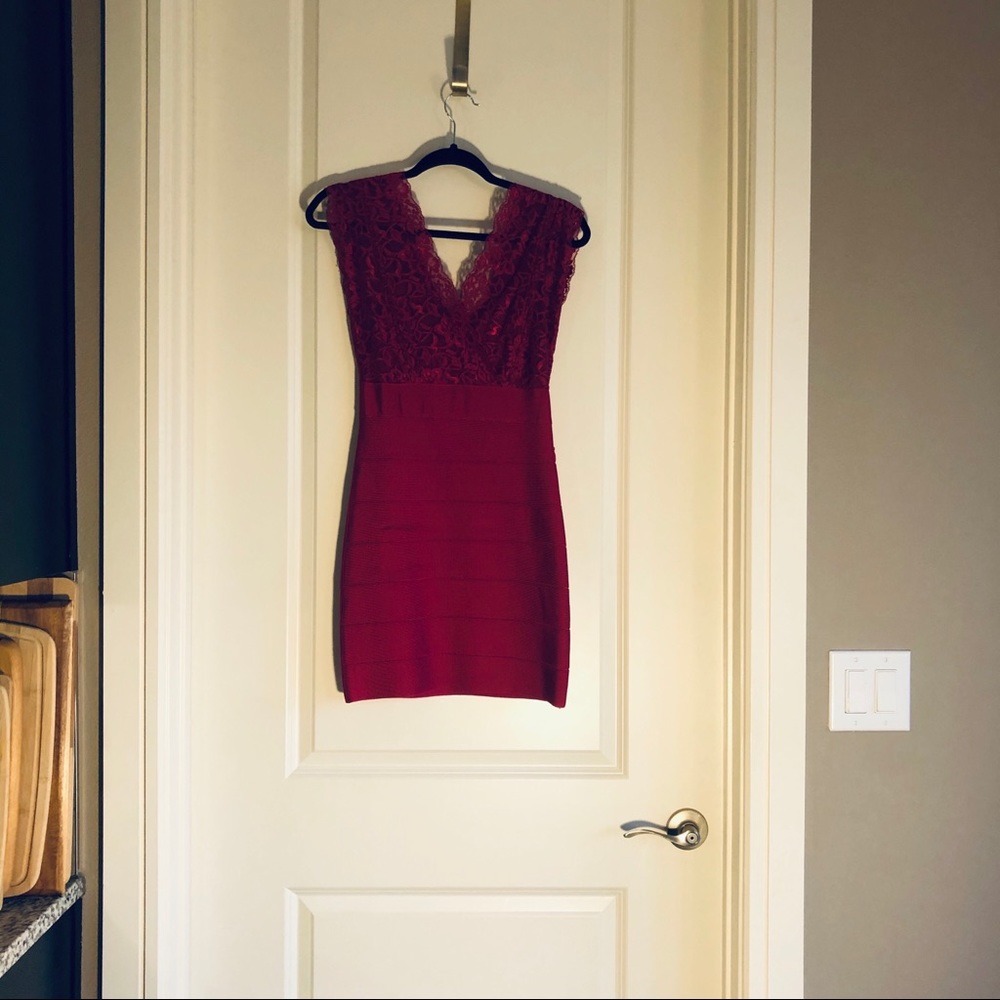 Bebe magenta bandage dress medium